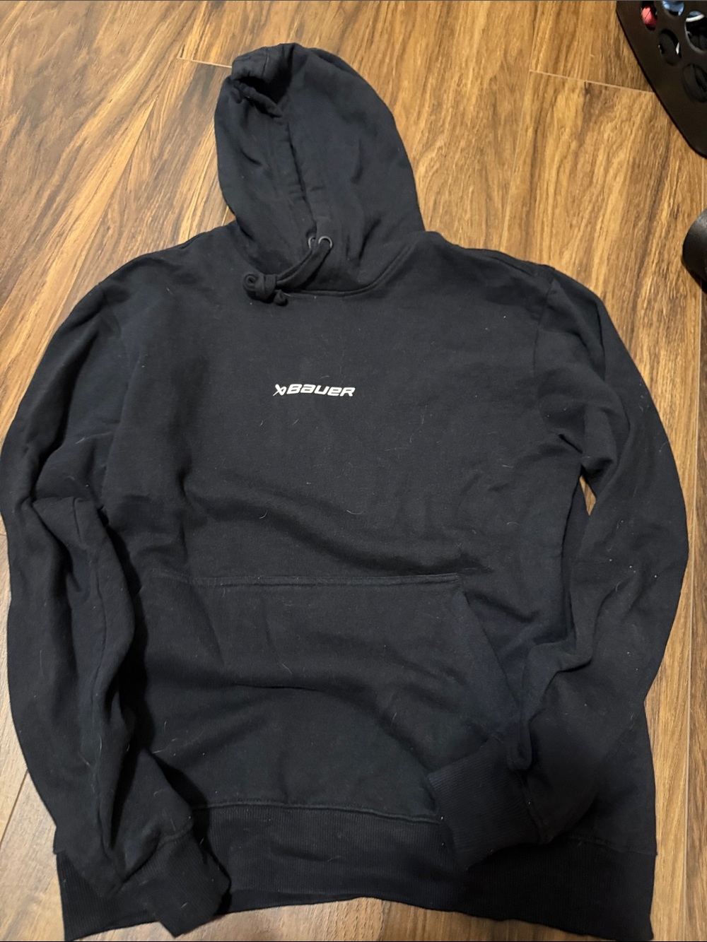 Bauer Black Hoodie with Small White Logo